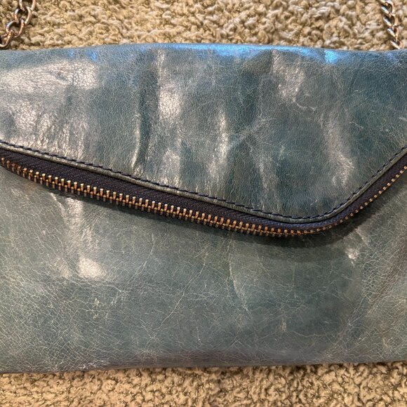 Hobo turquoise clutch crossbody leather bag - Picture 1 of 7